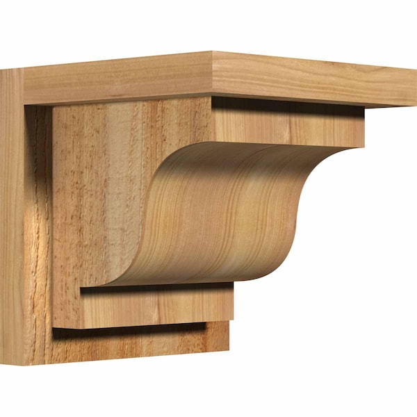 Ekena Millwork Newport Rough Sawn Corbel w/Backplate, Western Red Cedar, 8"W x 8"D x 8"H COR08X08X08NEW01RWR - main